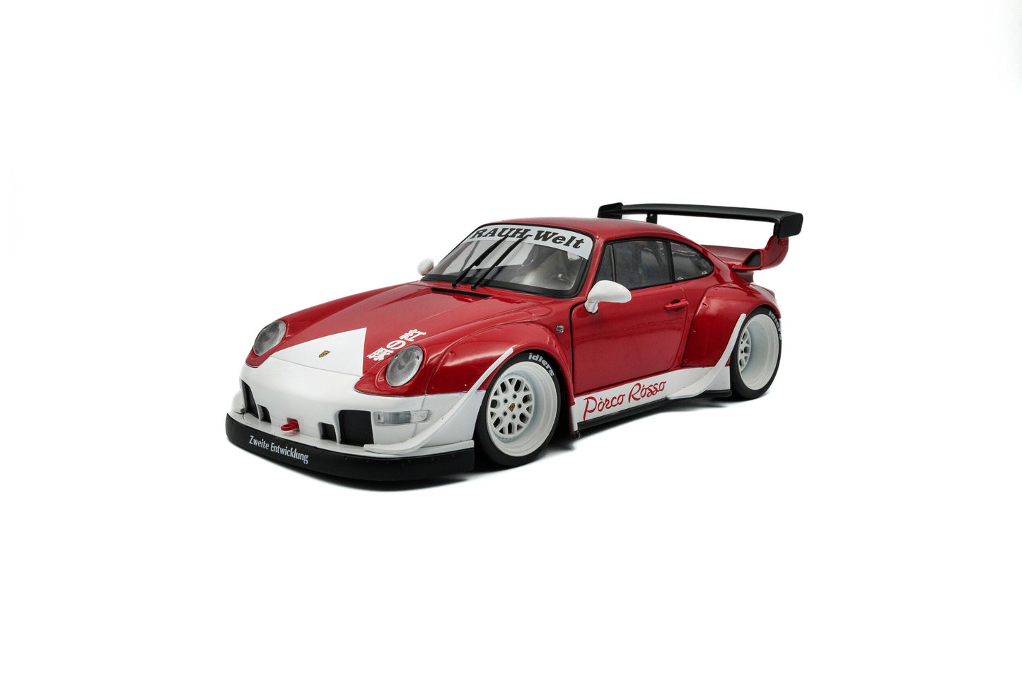 Solido 2020 Porsche 911 993 RWB Bodykit "Porco" Red and White 1:18