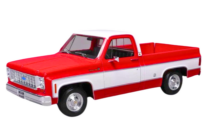 Maisto 1974 Chevrolet C-10 Pickup Truck Cheyenne Red and White 1:18