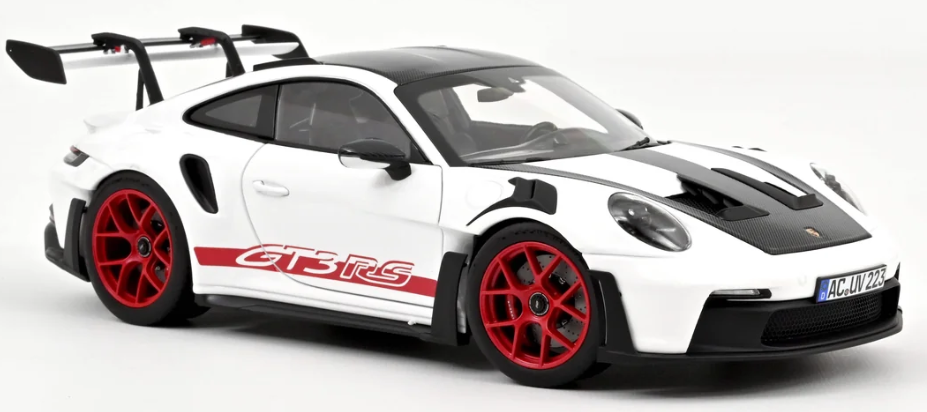 Norev 2022 Porsche 911 992 GT3 RS Weissach Package White w/ Pyro Red 1:18