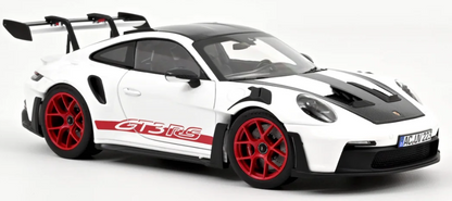 Norev 2022 Porsche 911 992 GT3 RS Weissach Package White w/ Pyro Red 1:18