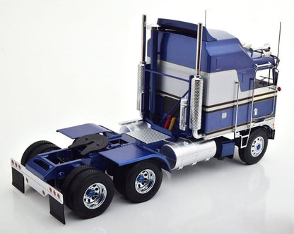Road Kings 1976 Kenworth K100 Aerodyne Tractor Truck 3 Blue w/ Silver Stripes 1:18