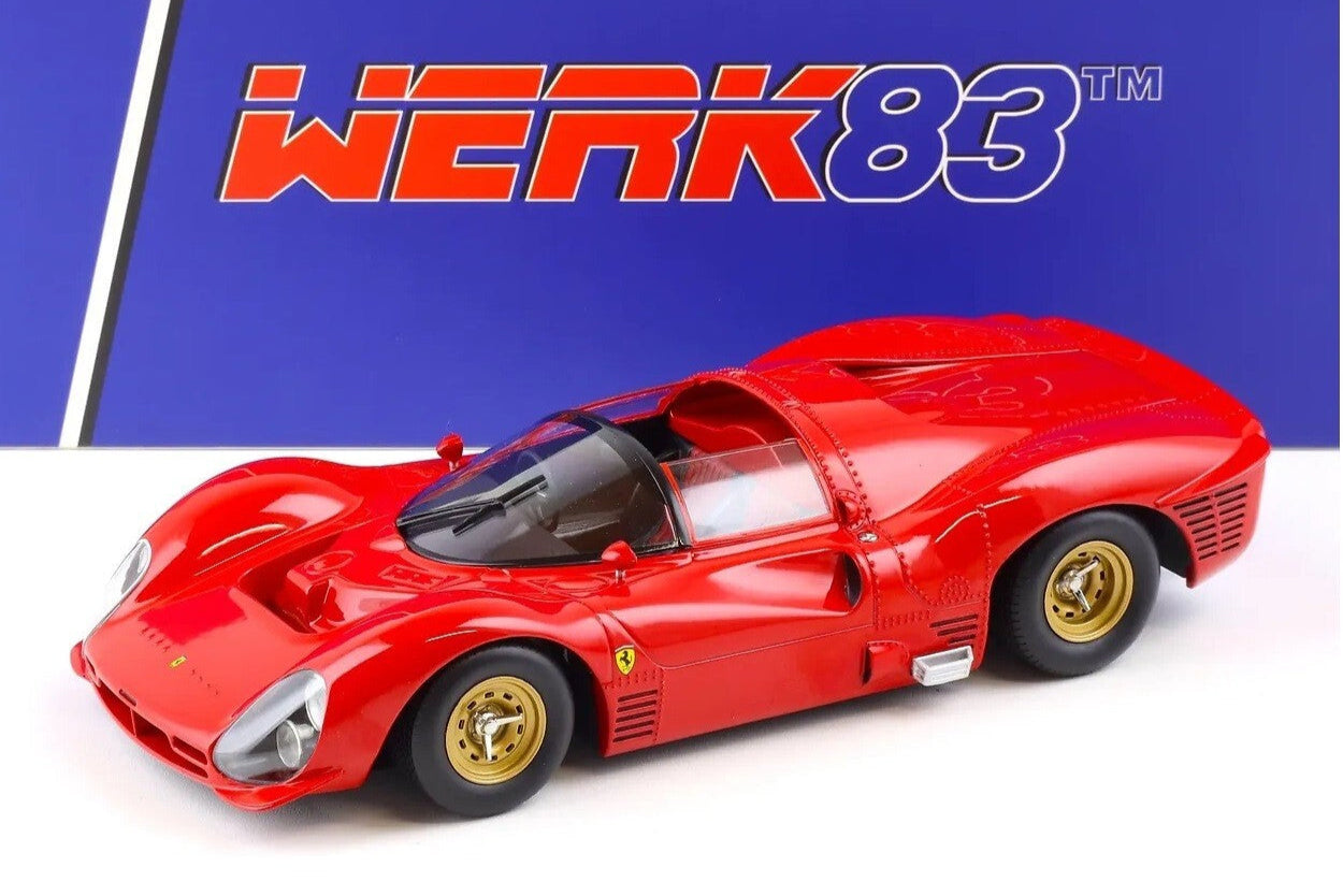 Werk83 1966 Ferrari 330 P3 4.0L V12 Spider Le Mans Plain Body Version Red 1:18