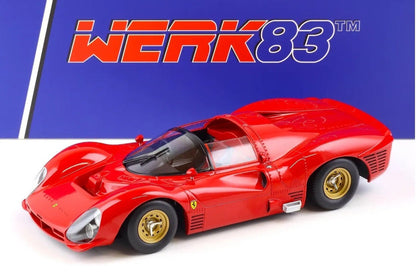 Werk83 1966 Ferrari 330 P3 4.0L V12 Spider Le Mans Plain Body Version Red 1:18