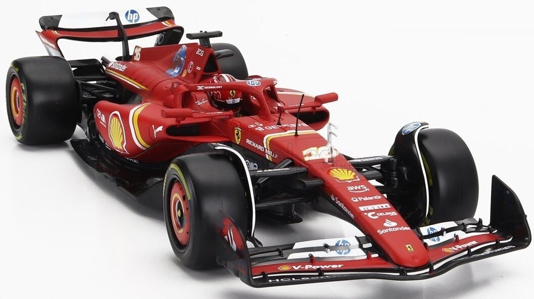 Bburago Ferrari F1 SF-24 Team Scuderia No 16 Winner Italy Monza GP (LeClerc) 2024 Red 1:18