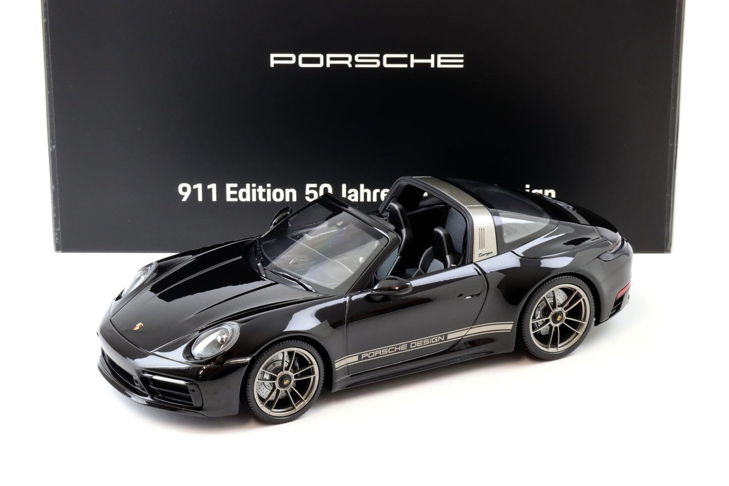 Minichamps 2023 Porsche 911 Targa 4 GTS (992) 50 Years Porsche Design Edition Black 1:18