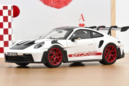 Norev 2022 Porsche 911 992 GT3 RS Weissach Package White w/ Pyro Red 1:18