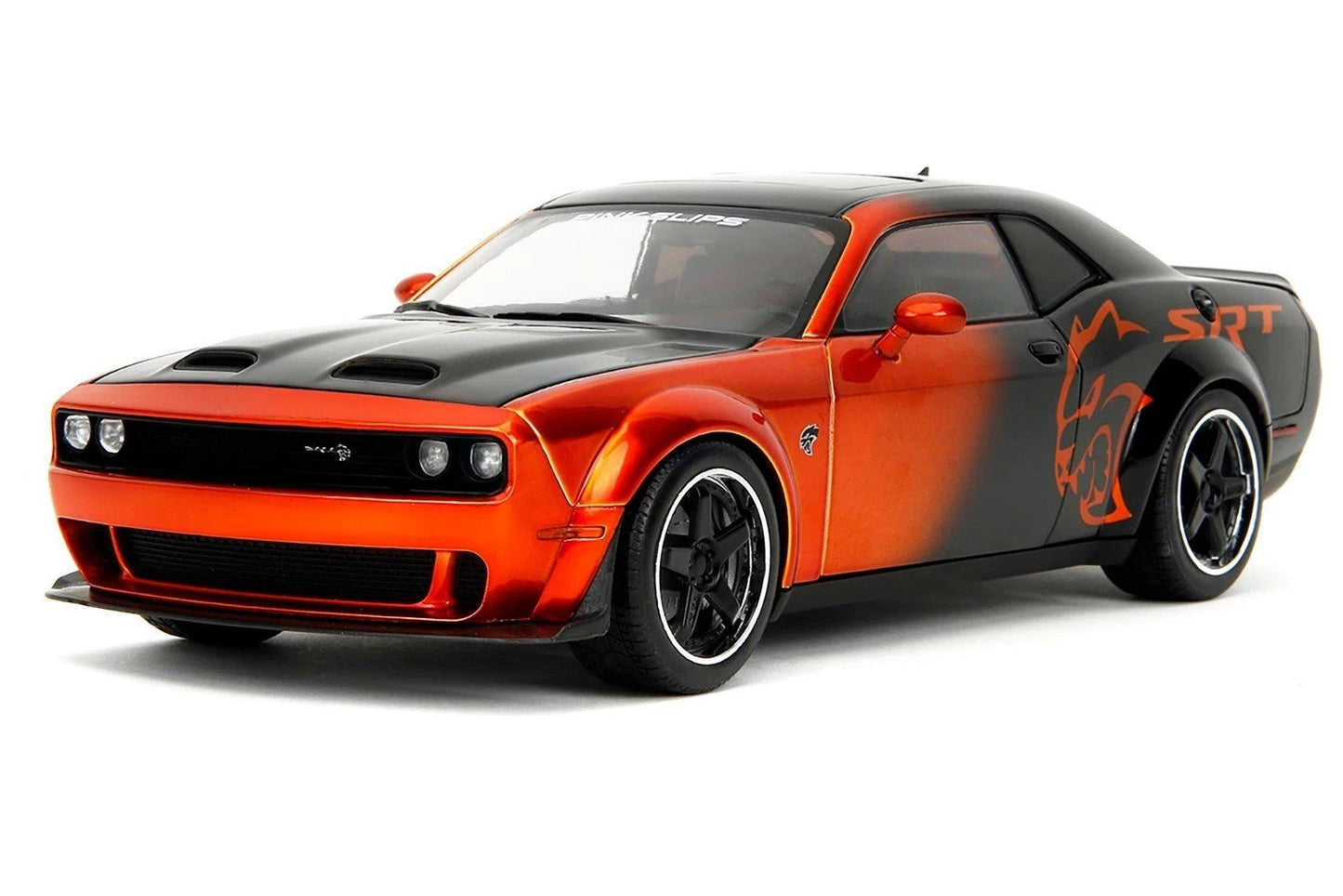 Jada Pink Slips 2015 Dodge Challenger SRT Hellcat Redeye Orange & Black 1:18
