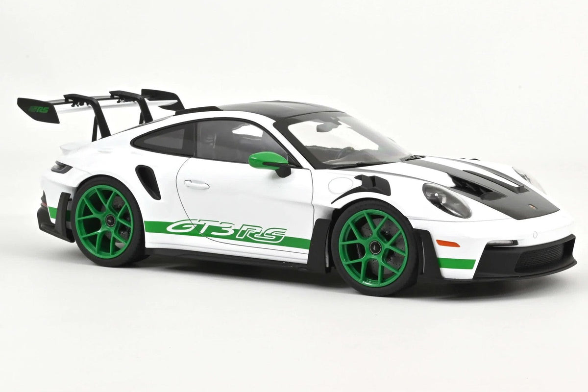 Norev 2022 Porsche 911 992 GT3 RS Weissach Package "Tribute to Carrera RS" White w/ Green 1:12