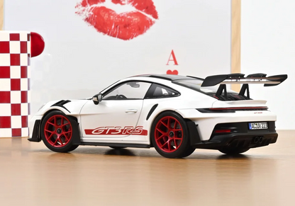 Norev 2022 Porsche 911 992 GT3 RS Weissach Package White w/ Pyro Red 1:18