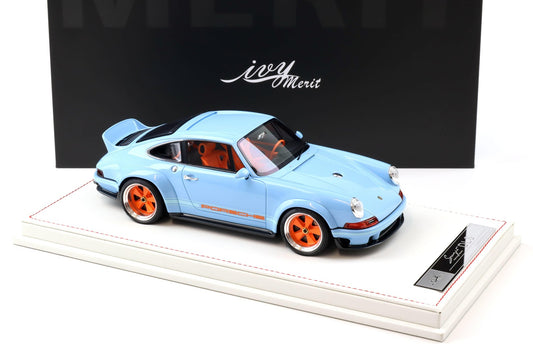 Ivy Merit 2023 Porsche 911 Singer DLS Gulf Blue WITH DISPLAY 1:18