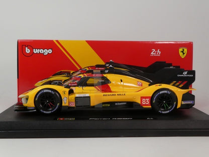 Bburago Ferrari 499P 3.0L Turbo V6 #3 Team Ferrari AF Corse Winner 2025 24hr Le Mans Yellow 1:18