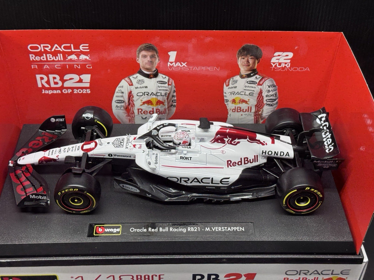 Bburago F1 RB21 Team Oracle Red Bull Racing #1 WINNER Japan GP 2025 (Verstappen) 1:18