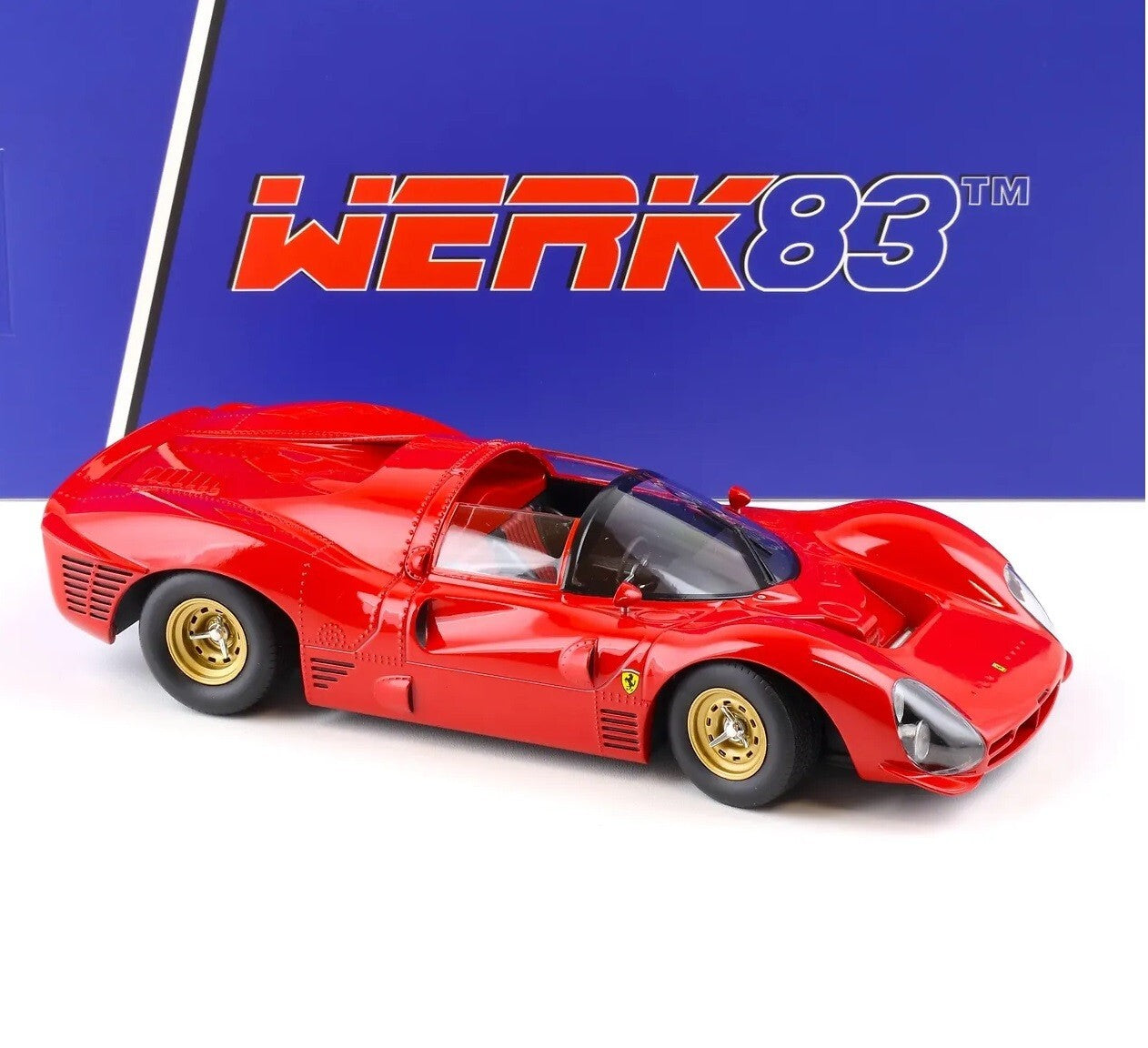 Werk83 1966 Ferrari 330 P3 4.0L V12 Spider Le Mans Plain Body Version Red 1:18