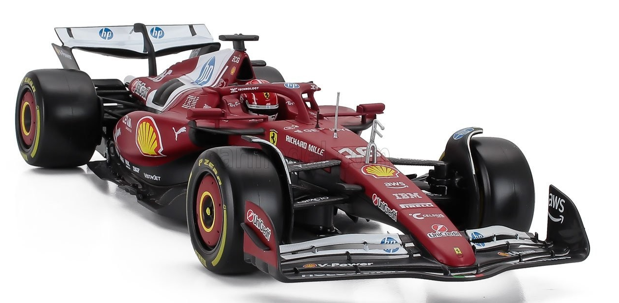 Bburago Ferrari F1 SF-25 Team Scuderia #16 (LeClerc) Season 2025 Red WITH CASE 1:18