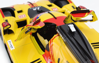 Bburago Ferrari 499P 3.0L Turbo V6 #83 Team Ferrari AF Corse 2025 24hr Le Mans - Yellow 1:18 WITH DISPLAY
