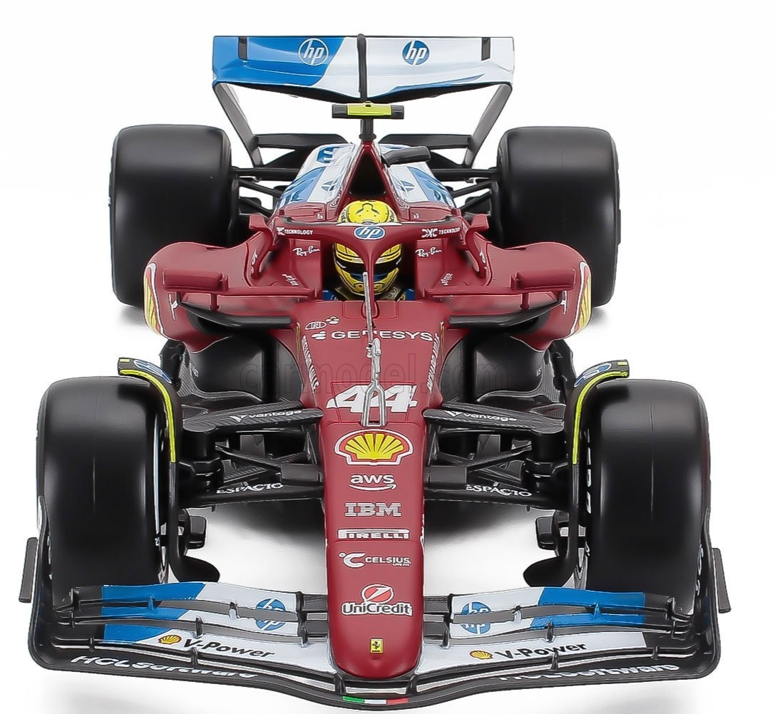 Bburago Ferrari F1 SF-25 Team Scuderia Ferrari HP #44 Miami GP 2025 (Hamilton) Red WITH CASE 1:18
