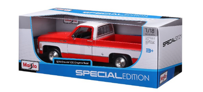 Maisto 1974 Chevrolet C-10 Pickup Truck Cheyenne Red and White 1:18