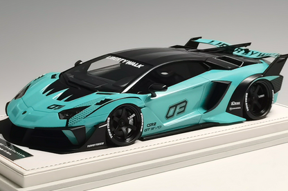 Ivy Merit Lamborghini Aventador GT Evo LB Silhouette Works Tiffany Blue 1:18 WITH DISPLAY