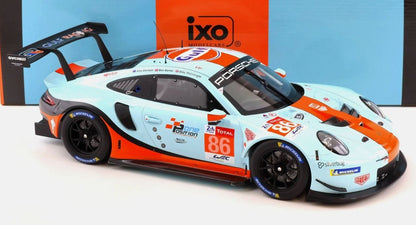 Ixo Porsche 911 991.2 GT3 RSR 4.0L Team Gulf Racing #86 Le Mans 2018 Gulf Blue Orange 1:12