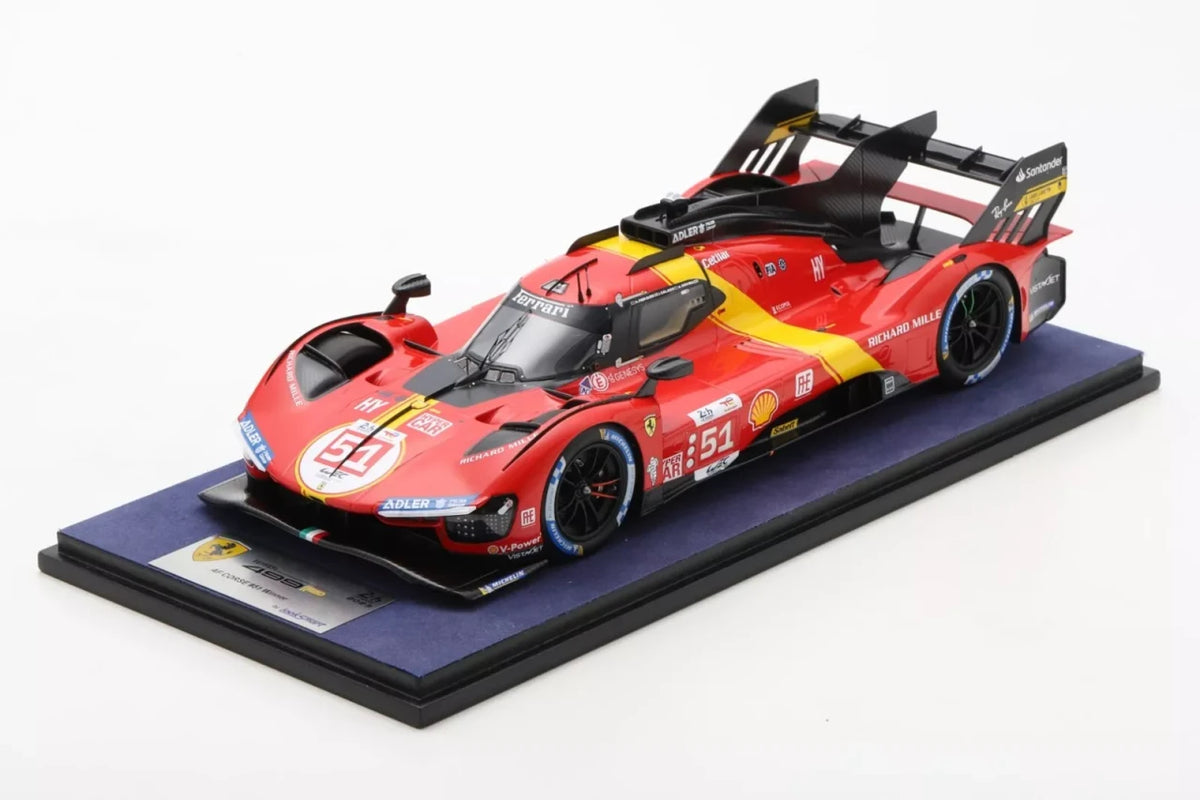 Looksmart Ferrari 499P 3.0L Turbo V6 #51 Team Ferrari AF Corse Vainquerur 2023 24hr Le Mans 1:18 WITH DISPLAY