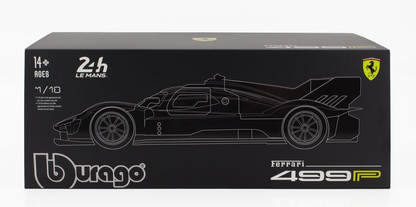 Bburago Ferrari 499P 3.0L Turbo V6 #83 Team Ferrari AF Corse 2025 24hr Le Mans - Yellow 1:18 WITH DISPLAY