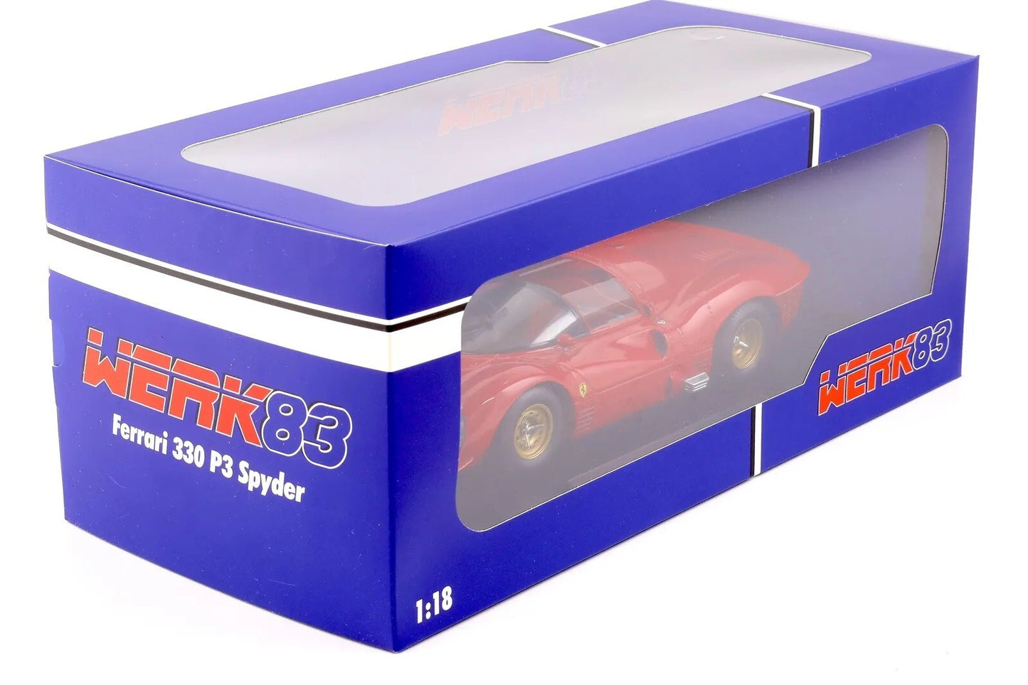 Werk83 1966 Ferrari 330 P3 4.0L V12 Spider Le Mans Plain Body Version Red 1:18