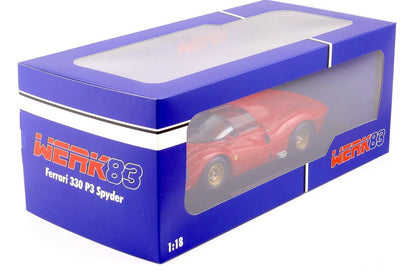 Werk83 1966 Ferrari 330 P3 4.0L V12 Spider Le Mans Plain Body Version Red 1:18