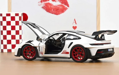 Norev 2022 Porsche 911 992 GT3 RS Weissach Package White w/ Pyro Red 1:18