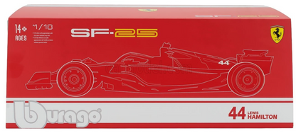 Bburago Ferrari F1 SF-25 Team Scuderia Ferrari HP #44 Miami GP 2025 (Hamilton) Red WITH CASE 1:18