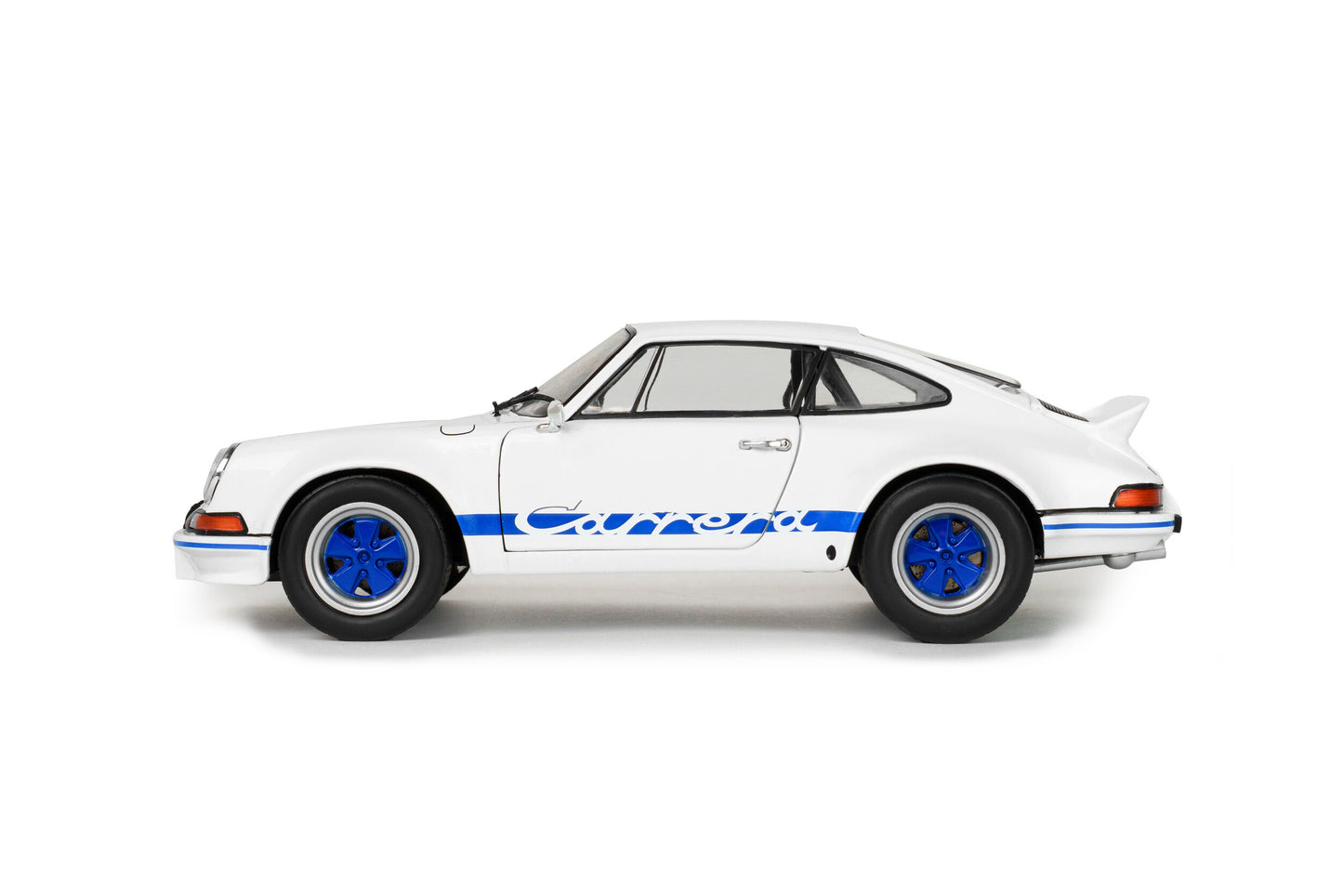 Solido 1973 Porsche 911 Carrera RS 2.7 White w/ Blue Wheels and Deco 1:18