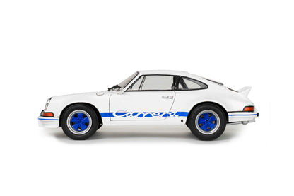 Solido 1973 Porsche 911 Carrera RS 2.7 White w/ Blue Wheels and Deco 1:18