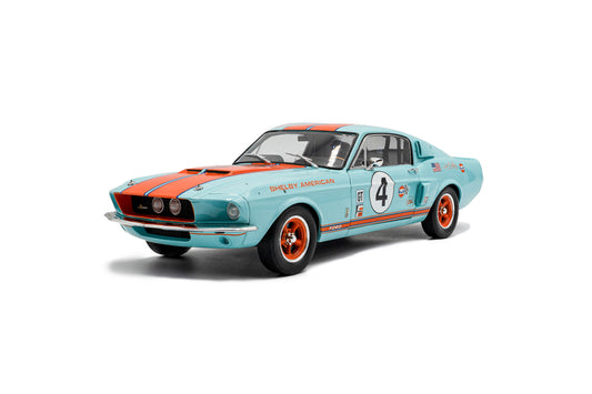 Solido 1967 Ford Shelby Mustang GT500 No 4 Tribute Gulf Livery Blue and Orange 1:18