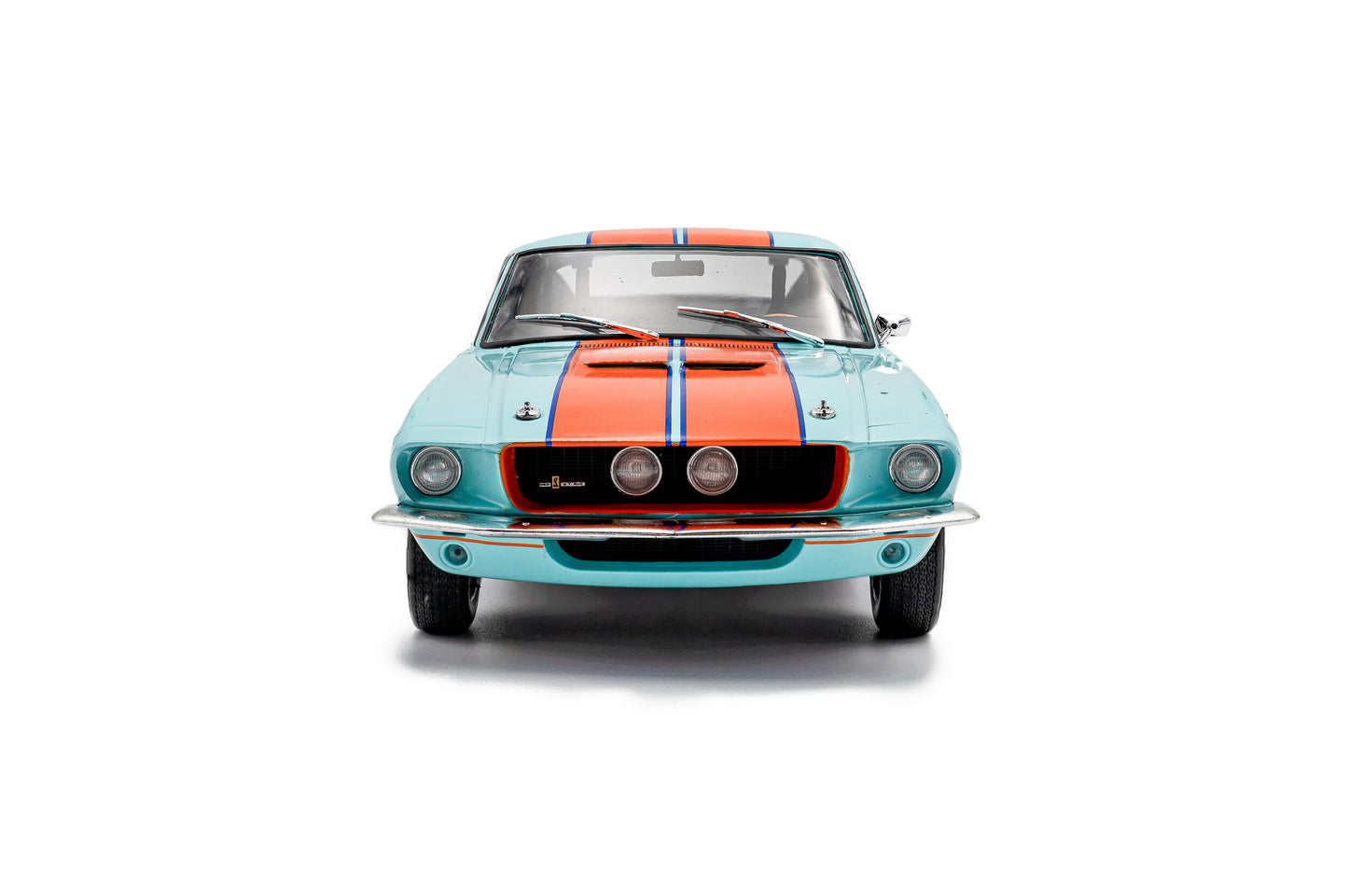 Solido 1967 Ford Shelby Mustang GT500 No 4 Tribute Gulf Livery Blue and Orange 1:18