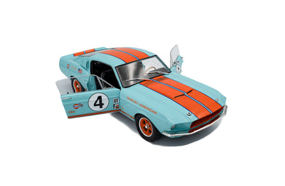 Solido 1967 Ford Shelby Mustang GT500 No 4 Tribute Gulf Livery Blue and Orange 1:18
