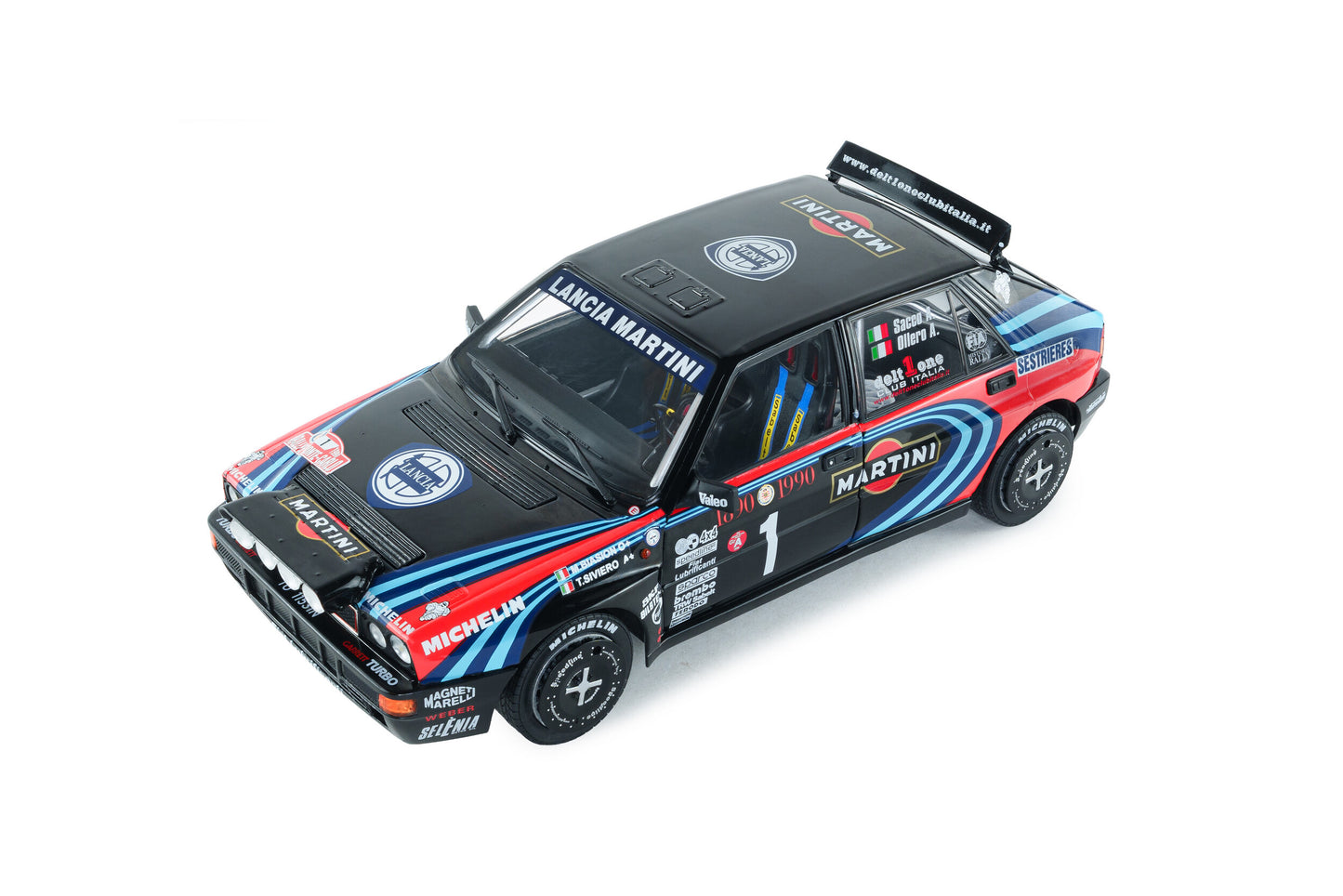 Solido 1990 Lancia Delta HF Integrale Tribute to Biason Rallye Montecarlo Black 1:18