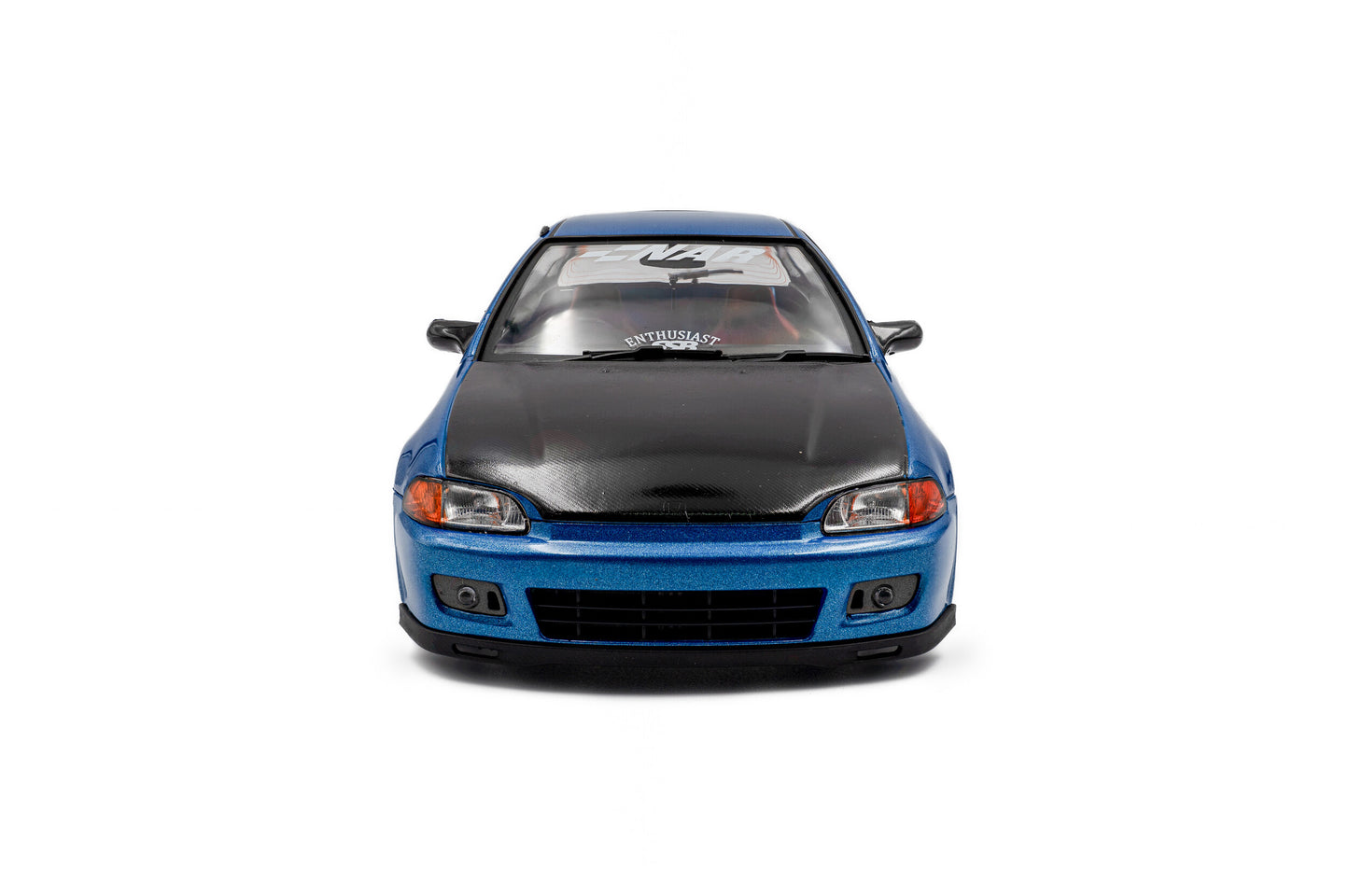 Solido 1991 Honda Civic EG6 SiR II Solido Works Cobalt Blue Pearl w/ Carbon Fiber Hood 1:18