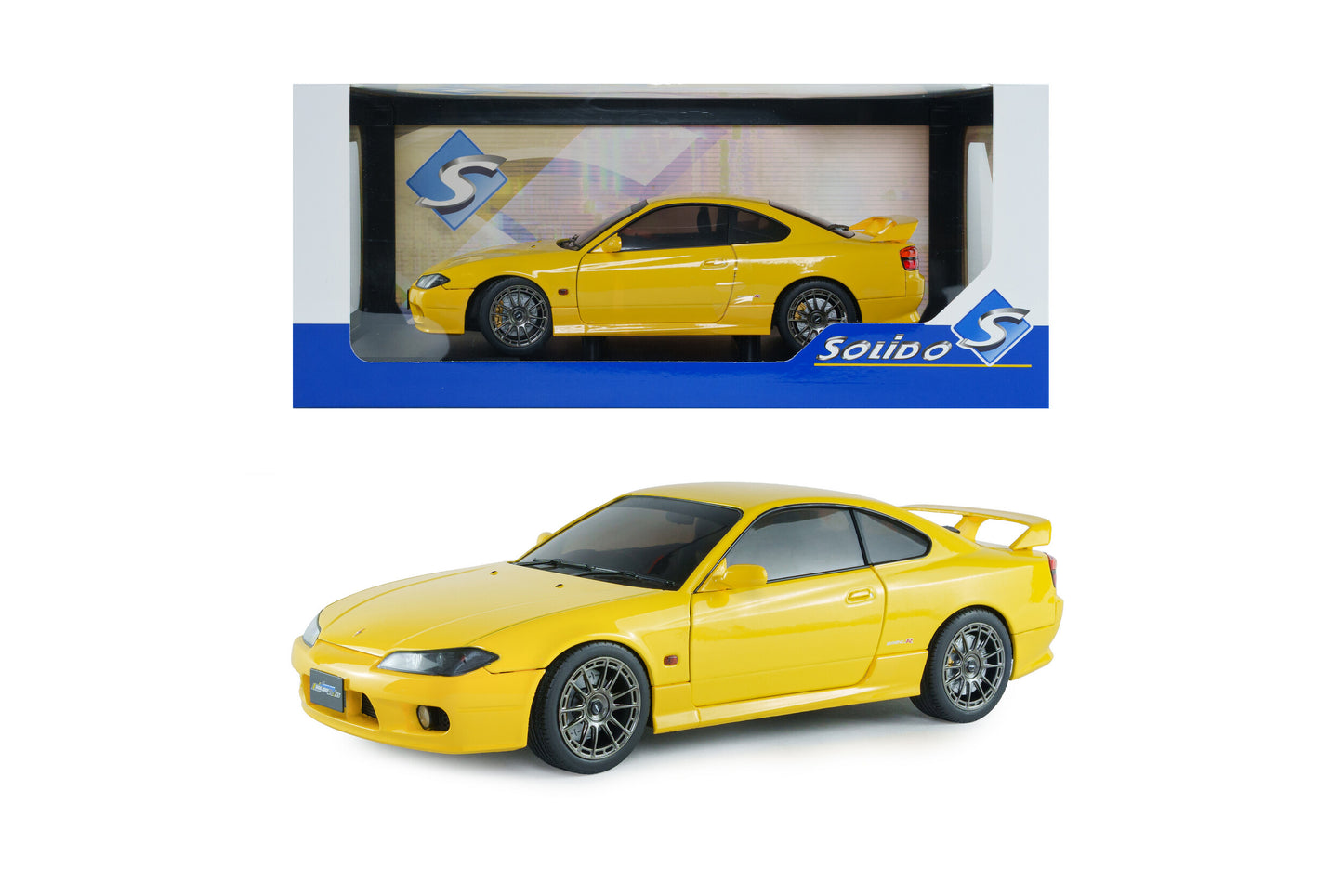 Solido 1999 Nissan Silvia (S15) Coupe Spec-R Aero Lightning Yellow 1:18