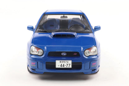 Solido 2003 Subaru WRX STi (GDB) Sonic Blue w/ Gold Wheels 1:18
