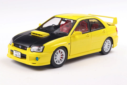 Solido 2003 Subaru WRX STi (GDB) Streetfighter Yellow w/ Black Carbon Hood 1:18