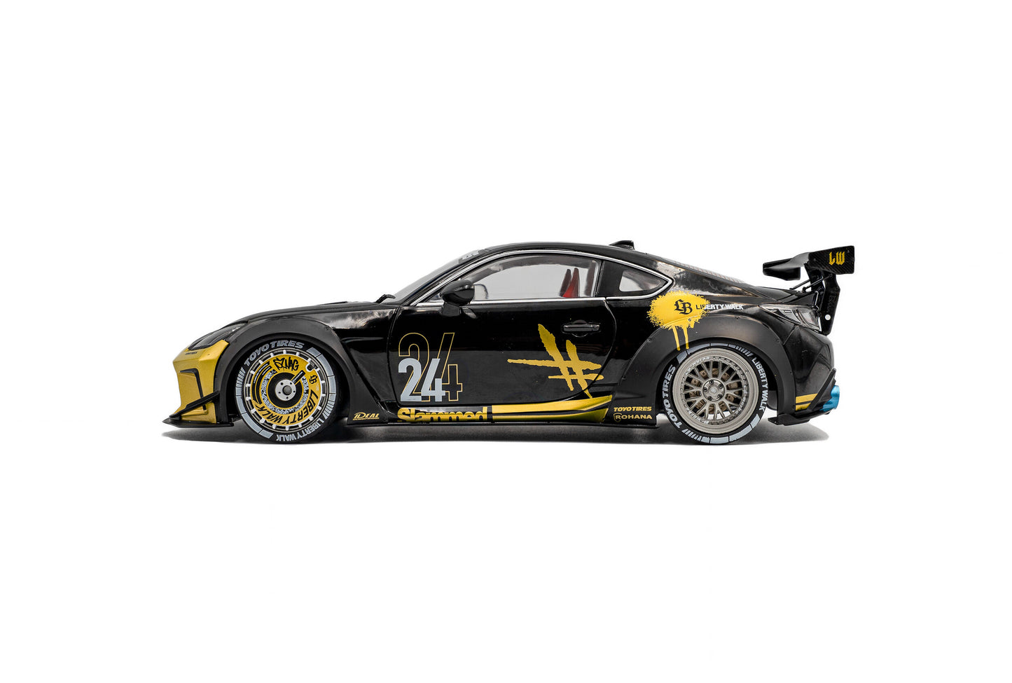 Solido 2024 Toyota GR86 LBWK Body Kit Black & Gold 1:18