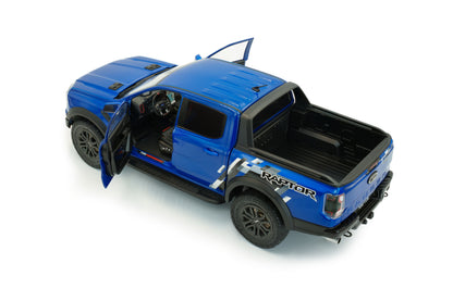 Solido 2024 Ford Ranger Raptor Crew Cab Pickup Truck Blue Lightning 1:18