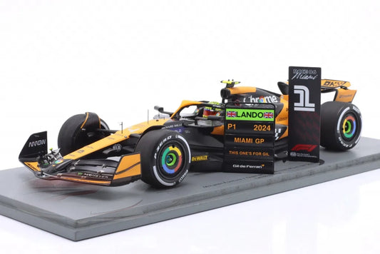 Spark-Model Mclaren F1 Team MCL38 Orange L. Norris Miami GP 2024 1:18