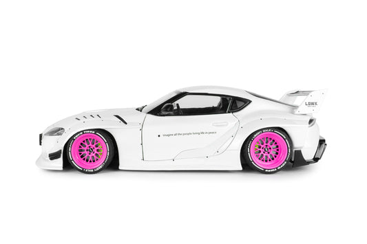 Solido 2025 Toyota GR Supra A90 Liberty Walk White w/ Pink Wheels 1:18