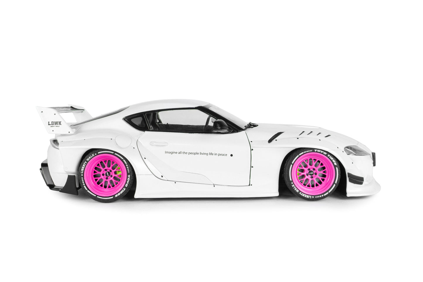 Solido 2025 Toyota GR Supra A90 Liberty Walk White w/ Pink Wheels 1:18