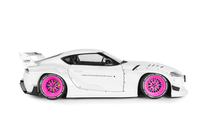Solido 2025 Toyota GR Supra A90 Liberty Walk White w/ Pink Wheels 1:18