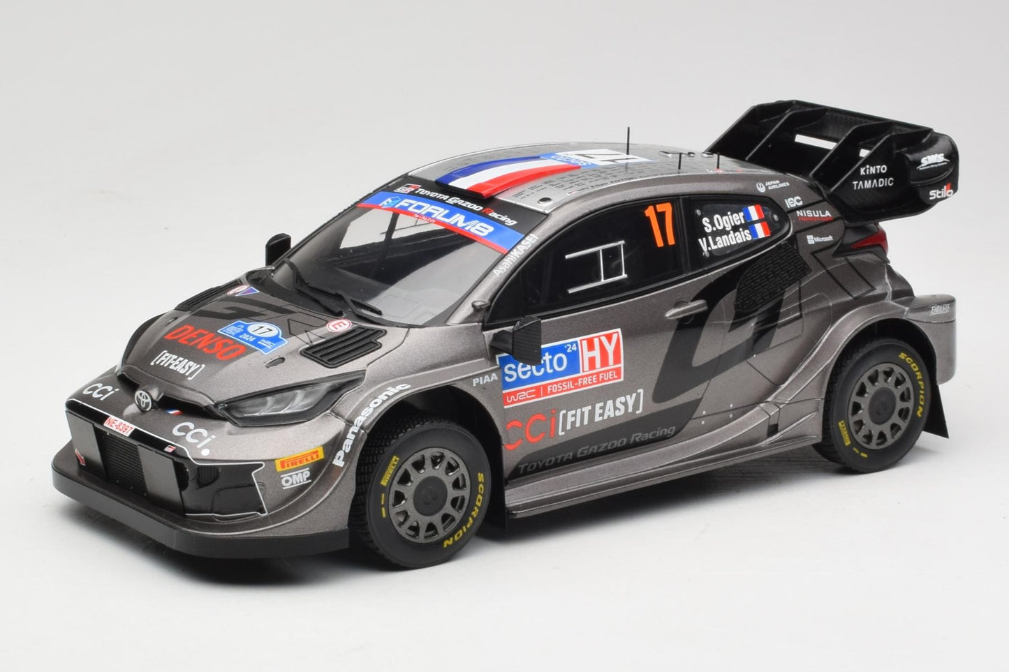 Ixo 2024 Toyota Yaris GR Hybrid Rally1 2024 Rally Finland #17 Grey 1:18