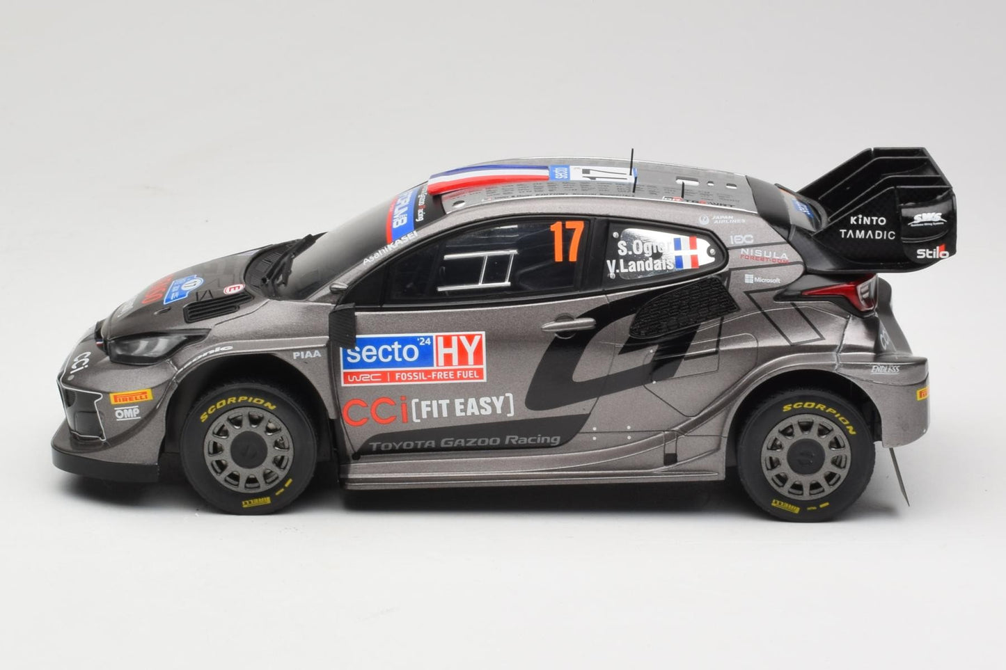 Ixo 2024 Toyota Yaris GR Hybrid Rally1 2024 Rally Finland #17 Grey 1:18
