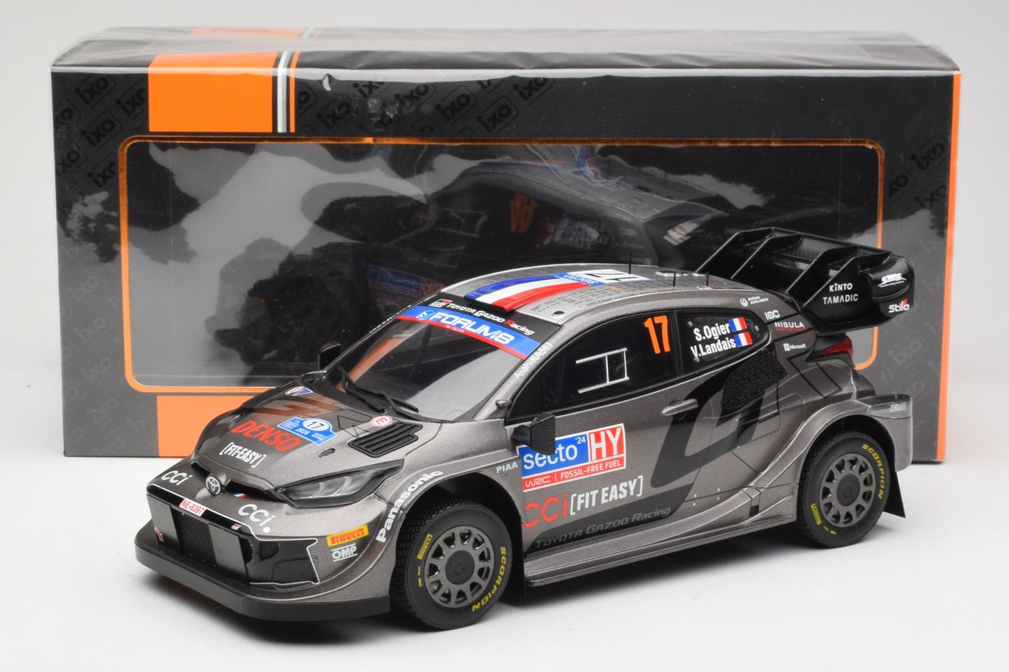 Ixo 2024 Toyota Yaris GR Hybrid Rally1 2024 Rally Finland #17 Grey 1:18
