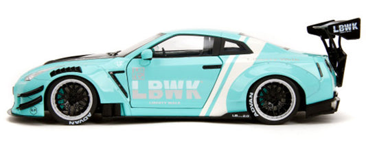 Jada Pink Slips Nissan Skyline GT-R R35 Liberty Walk Seafoam Mint Green 1:18