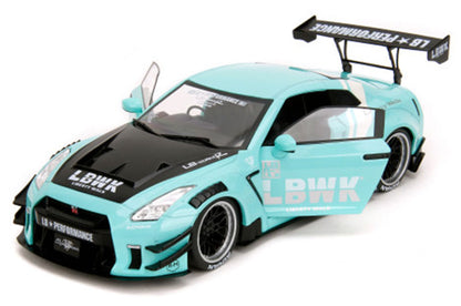 Jada Pink Slips Nissan Skyline GT-R R35 Liberty Walk Seafoam Mint Green 1:18